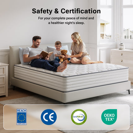 Twin XL Plush Hybrid Memory Foam 8 in. Individual Pocket Spring Breathable and Cooling Motion Isolation Mattress